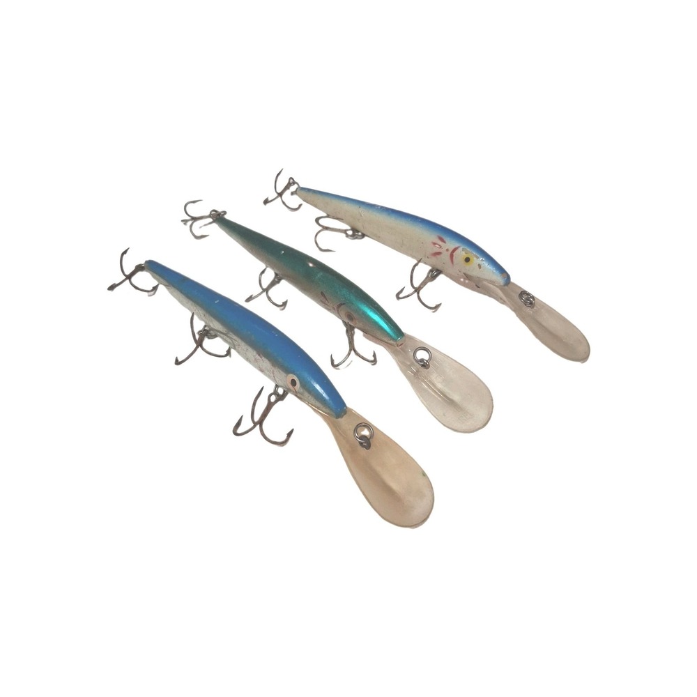 Vintage Lure's Lot of 3 Cotton Cordell Red Fin Deep Fishing Retro 7" Long